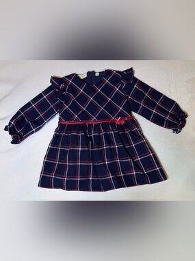 2 Chic Navy Plaid Dress with Red and White Windowpane